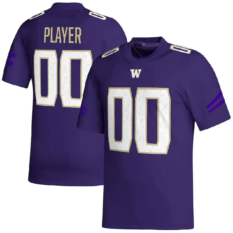 Matching Football Jersey-Custom W.Huskies Pick-A-Player NIL Replica Football Jersey Purple Stitched American College Jerseys