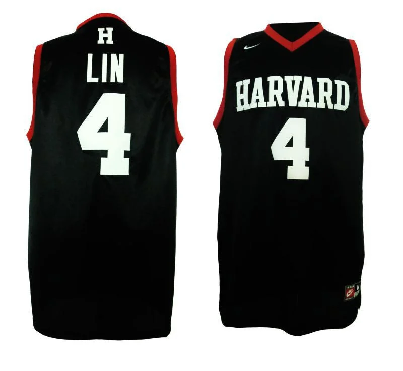 Basketball Legacy Jersey-Harvard University 4 Jeremy Lin Black Swingman Basketball Jerseys