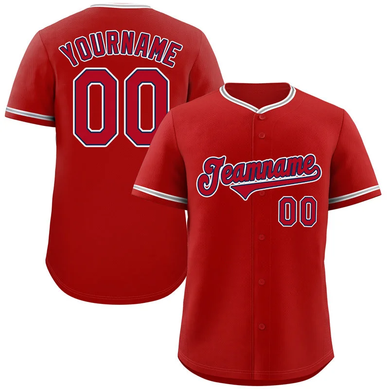 Major League Baseball Jersey-Custom Red Red-White Classic Style Authentic Baseball Jersey