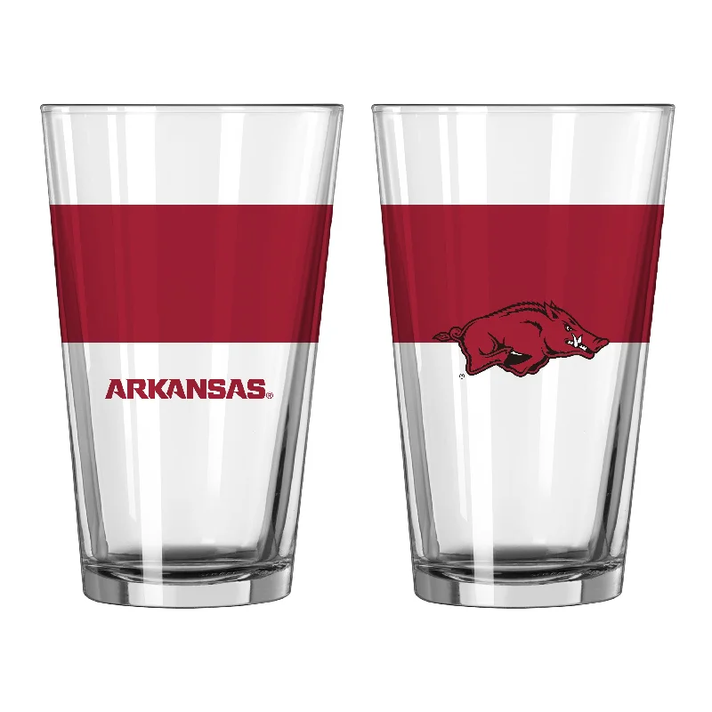 Engraved Team Mug-Arkansas 16oz Colorblock Pint Glass