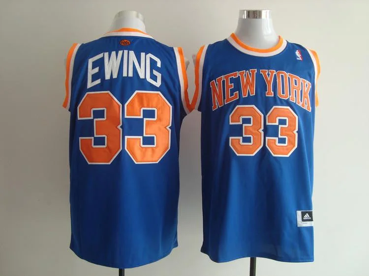 Grand Slam Basketball Jersey-Knicks 33 Ewing Blue Basketball Jerseys