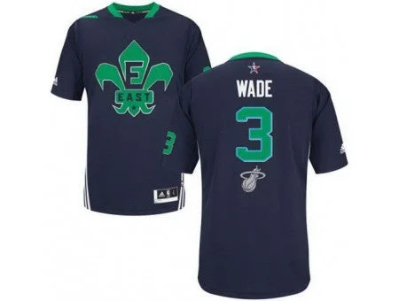 Basketball Training Camp Jersey-2014 All Star Miami Heat 3 Dwyane Wade Blue Revolution 30 Swingman Basketball Jerseys