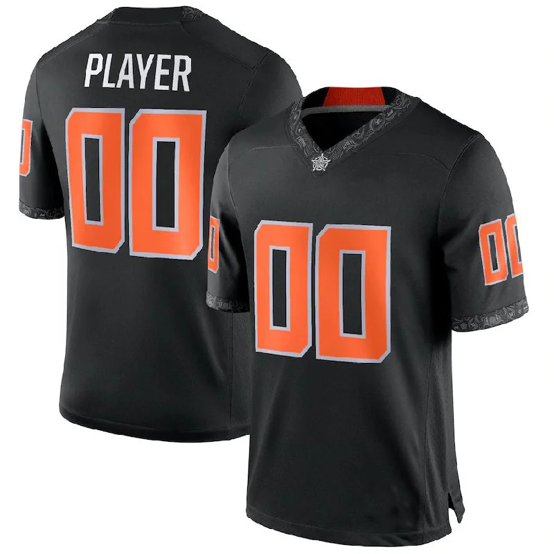 Football Road Trip Jersey-Custom O.State Cowboys Pick-A-Player NIL Replica Black Football Jersey American Stitched College Jerseys