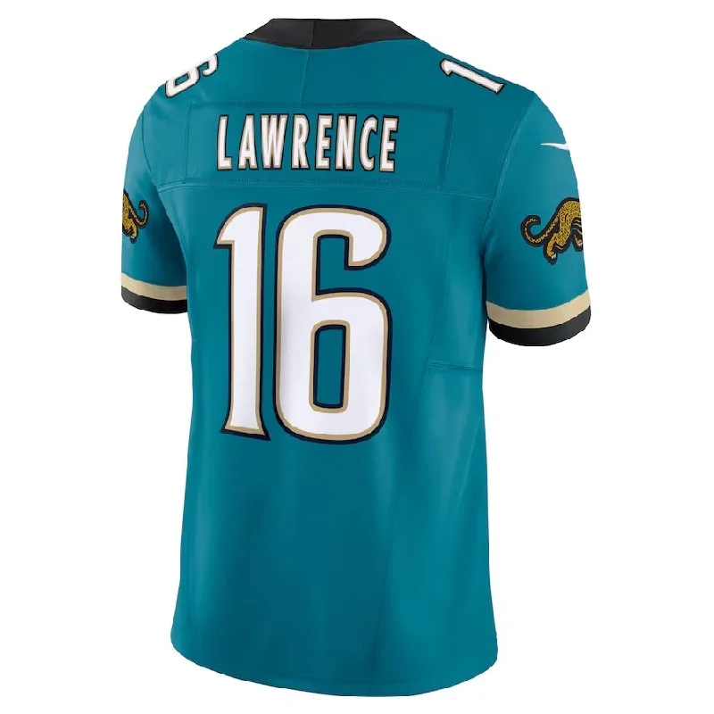 Hall of Fame Football Jersey-J.Jaguars #16 Trevor Lawrence Prowler Throwback Vapor F.U.S.E. Limited Jersey - Teal Football Jerseys