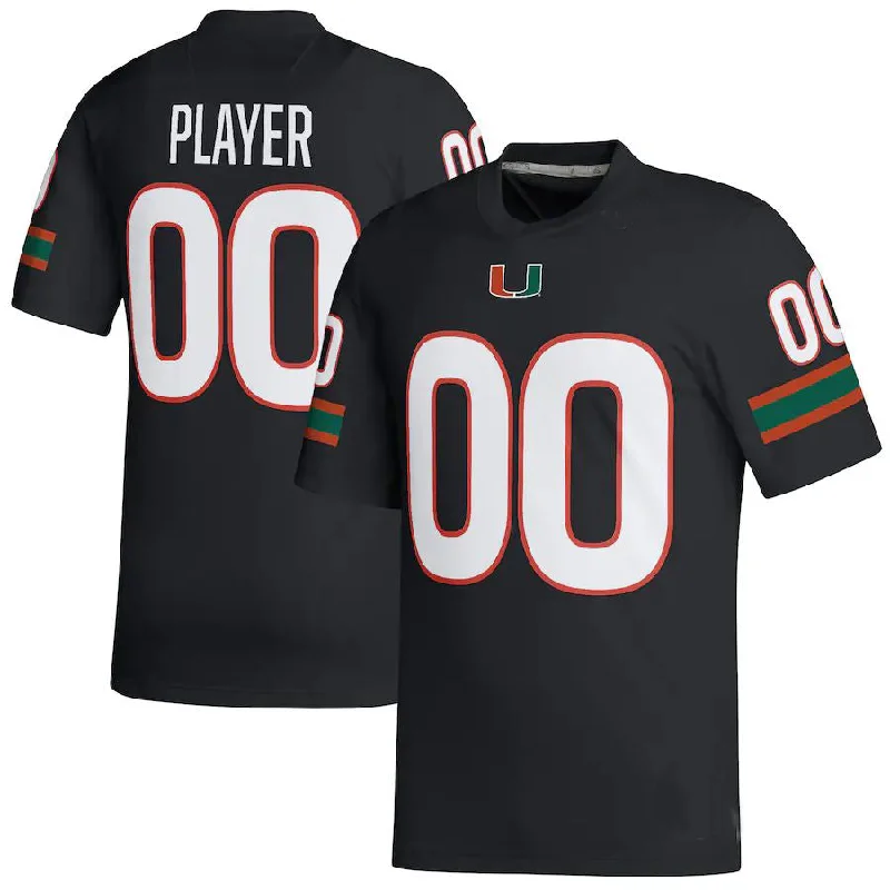 Graduation Football Jersey-Custom M.Hurricanes Pick-A-Player NIL Replica Black Football Jersey American Stitched College Jerseys