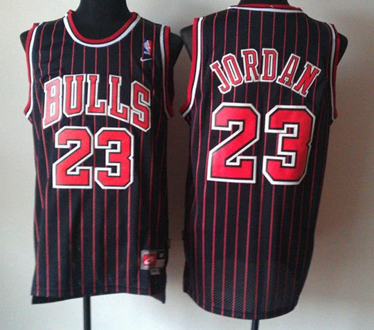 Graduation Basketball Jersey-Bulls 23 Jordan Black Red Stripe New Revolution 30 Basketball Jerseys