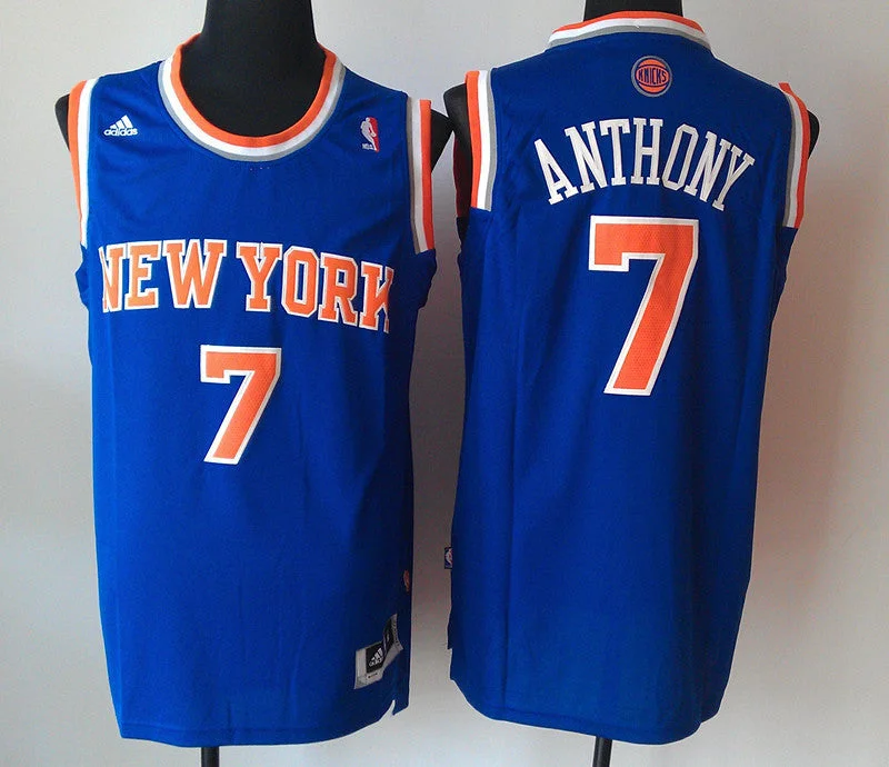 Orange Basketball Jersey-Knicks 7 Anthony Blue New Revolution 30 Basketball Jerseys