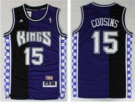 Home Game Basketball Jersey-Kings 15 Cousins Purple And Black Hardwood Classics Basketball Jerseys